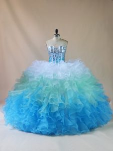 Fabulous Floor Length Multi-color Quinceanera Gowns Sweetheart Sleeveless Lace Up