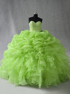 Latest Ball Gowns 15 Quinceanera Dress Sweetheart Organza Sleeveless Floor Length Lace Up