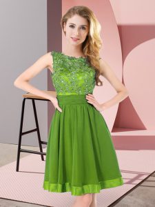 Elegant Vestidos de Damas Wedding Party with Beading and Appliques Scoop Sleeveless Backless