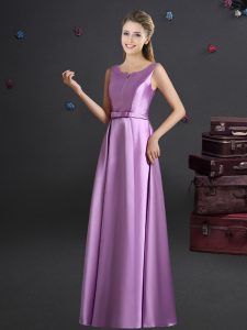 Lilac Dama Dress for Quinceanera Prom and Party and Wedding Party with Bowknot Straps Sleeveless Zipper