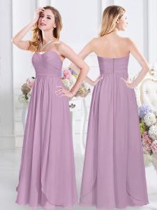 Pretty Floor Length Empire Sleeveless Lavender Court Dresses for Sweet 16 Zipper