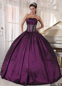 Dreamful Strapless Embroidery Dress for Quince in taffeta Best Seller
