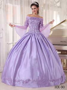 New Lavender Off The Shoulder Quinceanera Gowns in Taffeta and Organza