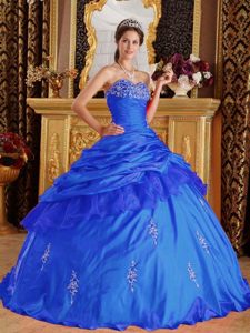 Chichi Sweetheart Sky Blue Taffeta Quinceanera Dress with Pick-ups and Embroidery