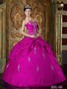 Sweetheart Floor-length Taffeta Best Seller Quinceanera Dress with Flower
