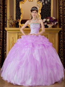 Lavender Strapless Beaded Sweet 16 Dress in Organza Best Seller in 2013