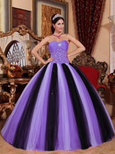 Perfect Sweetheart Multi-color Dresses for Quince in Tulle with Beading