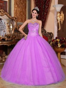 Shining Beaded Sweetheart Quinceanera Dresses Made in Tulle and Taffeta