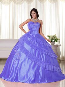 Purple Strapless Taffeta Sweet 16 Dress with Embroidery Popular in 2013