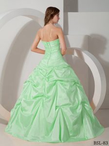 Pretty Sweetheart Taffeta Beaded Quinceanera Dress with Pick-ups for 2014