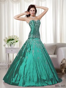 Taffeta Beading and Embroidery Decorated Quinceanera Dress on Promotion