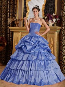 Strapless Taffeta Beaded Quinceanera Dress with Pick-ups on Wholesale Price