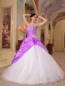 Elegant Sweetheart Tulle and Taffeta Quinceanera Dress with Beading on Sale