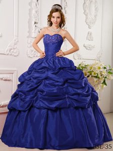 The Brand New Style Taffeta Appliqued Quinceanera Gown Dress in Blue