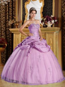Purple Beaded Quinceanera Gown Dresses for 2015 in Tulle and Taffeta