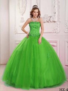 Clearance Spring Green Dresses for Quinceanera with Embroidery and Sequins