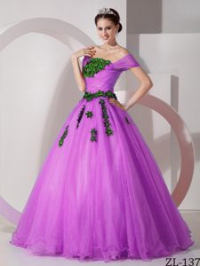Modest off the Shoulder Organza Sweet 16 Quinceanera Dress with Appliques