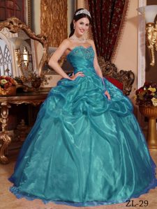 Sweetheart Quinceanera Dresses in Turquoise for Custom Made