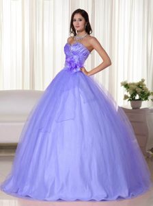 Sweetheart Tulle Beautiful Quinceanera Dress with Beading in Lilac