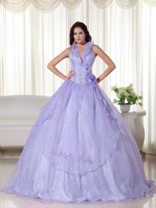 Halter Top Quinceanera Dresses with Embroidery and Beading on Promotion