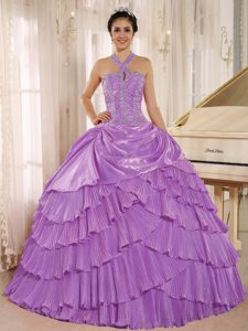 Attractive Halter Top Quinceanera Dress with Beaded Bodice on Promotion