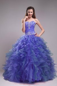 Beautiful Sweetheart Organza Quinceanera Dresses with Appliques for Cheap