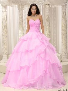 Ruched Quinceanera Gowns with Hand Made Flowers and Decorated Waist