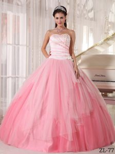 Impressive Sweetheart Lace-up Tulle Sweet Sixteen Dress in Rose Pink