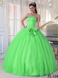Spring Green Beaded 2012 Best Seller Quinceanera Gown with Bowknot
