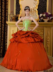 Orange and Green Fabulous Sweet Sixteen Quinceanera Dresses for Fall