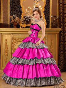 Elegant Hot Pink Ruffled Sweetheart Long Quinceaneras Dress under 250