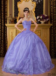 Lilac Organza Long Classical Sweet Sixteen Quinceanera Dress under 250
