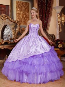 Classical Sweetheart Floor-length Taffeta Sweet Sixteen Dress in Purple