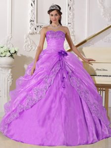 Quince Dress with Beading and Embroidery in Lavender on Promotion