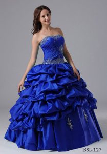 Discount 2013 Ball Gown Pick-ups Quinceanera Dress with Beading and Ruche