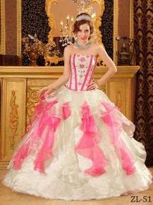 Pretty Multi-Color Sweetheart Organza Appliques Dresses for Quinceanera