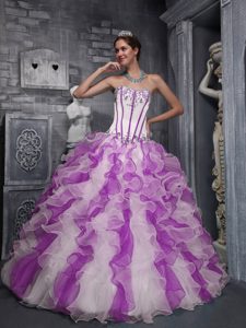 Sweet Taffeta and Organza Colorful Quinceanera Dresses with Appliques