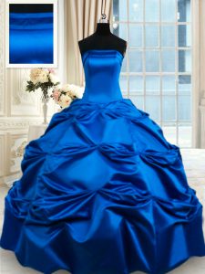 Decent Royal Blue Lace Up Quinceanera Gowns Pick Ups Sleeveless Floor Length