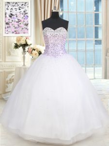 Tulle Sleeveless Floor Length Quince Ball Gowns and Beading