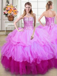 High Class Sequins Floor Length Multi-color Vestidos de Quinceanera Sweetheart Sleeveless Lace Up