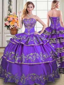 Trendy Ruffled Floor Length Ball Gowns Sleeveless Eggplant Purple Vestidos de Quinceanera Lace Up