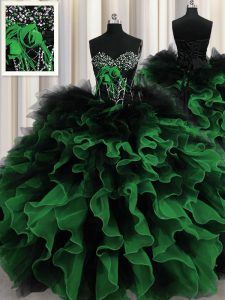 Custom Made Sleeveless Beading and Ruffles Lace Up Sweet 16 Dresses