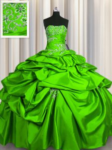 Sleeveless Beading and Pick Ups Floor Length Quinceanera Gown
