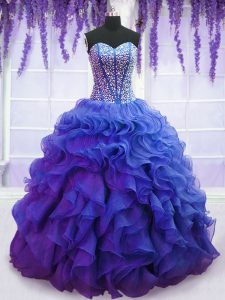 Attractive Floor Length Ball Gowns Sleeveless Royal Blue Sweet 16 Quinceanera Dress Lace Up
