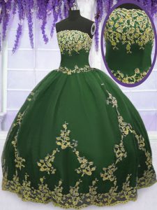 Most Popular Tulle Sleeveless Floor Length Sweet 16 Quinceanera Dress and Appliques