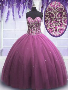 New Style Beading 15 Quinceanera Dress Lilac Lace Up Sleeveless Floor Length