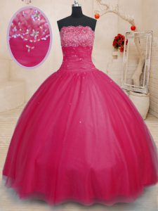 Best Selling Off The Shoulder Sleeveless Tulle Sweet 16 Dresses Beading Lace Up