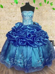 Sleeveless Beading and Embroidery and Ruffles Lace Up Sweet 16 Quinceanera Dress