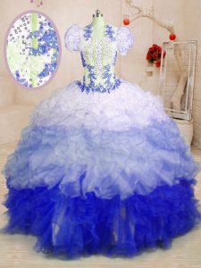 High End With Train Multi-color Quinceanera Gowns Sweetheart Sleeveless Brush Train Lace Up