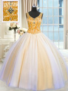 Cute Sequins Floor Length Ball Gowns Sleeveless Multi-color Quinceanera Gowns Lace Up